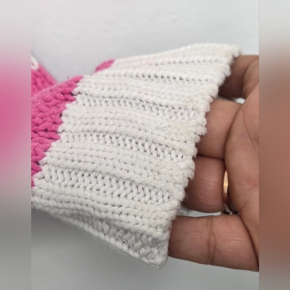 Aerie Off-the-Shoulder Boat Neckline Pink&White Stripe Cotton Blend XL Sweater - Picture 5 of 11